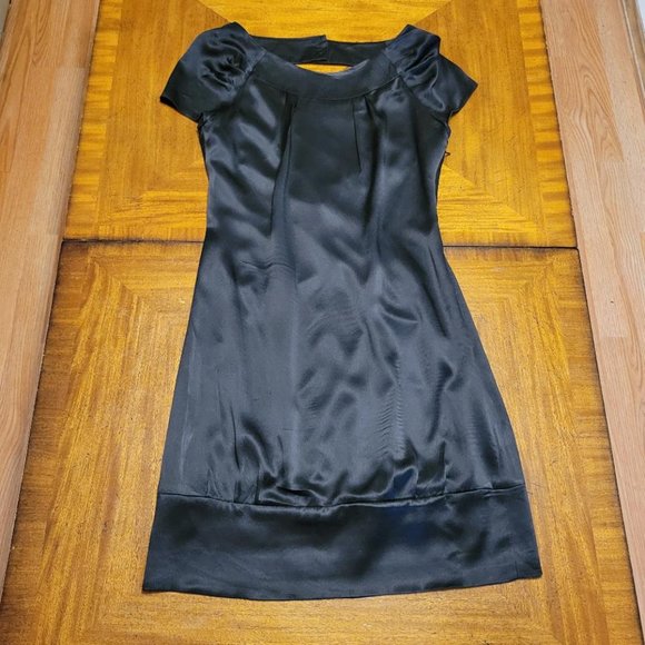 Cache' Black Silk Satin Backless Dress - evening dress - Picture 1 of 15